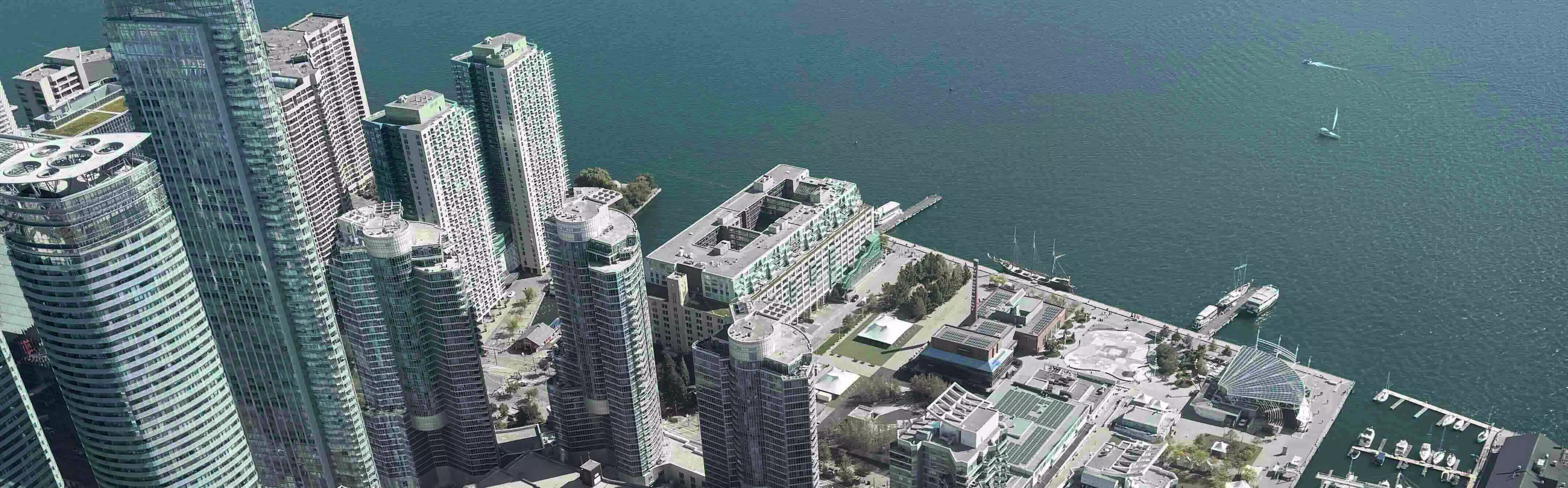 A view of downtown Toronto from the CN Tower.